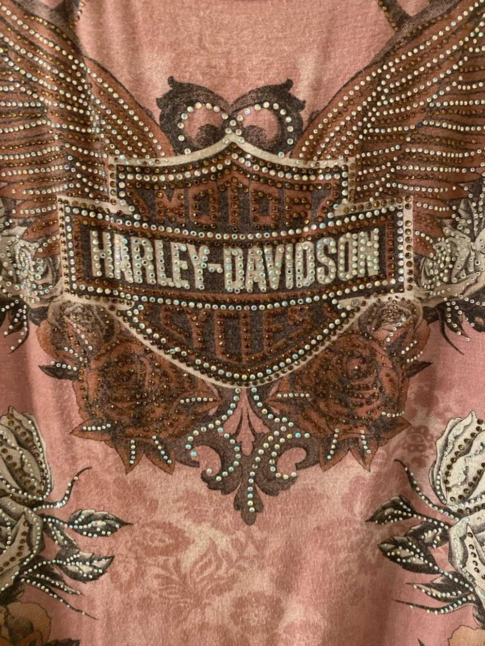 Harley-Davidson Rose Pink Studded Graphic Sleeveless Tank - Picture 4 of 10